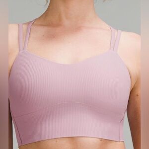 NWT Like a Cloud Longline Bra B/C Size 6 *Ribbed RSBL /  Rose Blush - Pink
